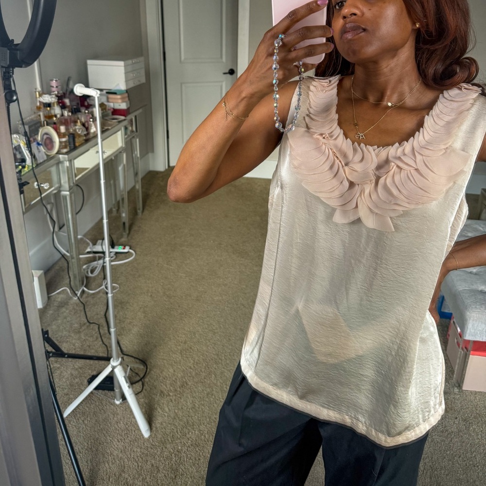 Adiva light pink ruffle top